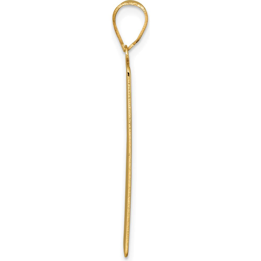 14K Yellow Gold Emperor Tarot Card Pendant - Intricately Engraved with Regal Symbolism by Oro Pregiato