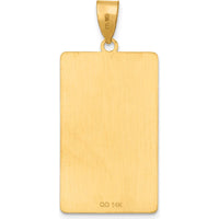 14K Yellow Gold Emperor Tarot Card Pendant - Intricately Engraved with Regal Symbolism by Oro Pregiato