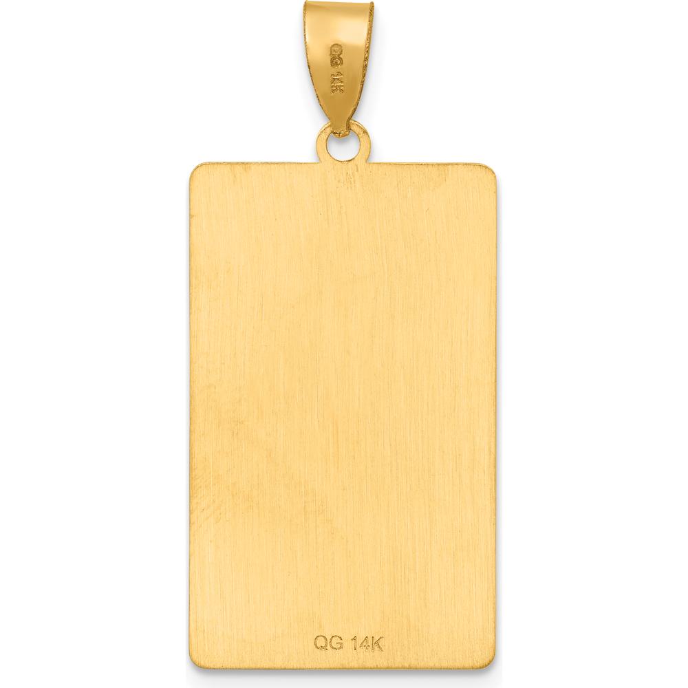 14K Yellow Gold Emperor Tarot Card Pendant - Intricately Engraved with Regal Symbolism by Oro Pregiato