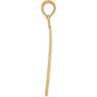 14K Yellow Gold Empire State Building Pendant - Solid Textured Landmark Charm 32mm by Oro Pregiato