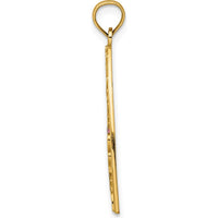 14K Yellow Gold Enamel Bumblebee and Flower Triangle Pendant Charm - Hand-Painted Design by Oro Pregiato