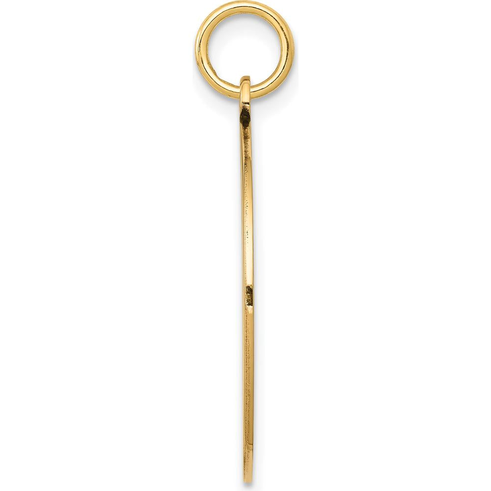 14K Yellow Gold Enamel Circular Engravable Disc Charm - Polished Finish by Oro Pregiato