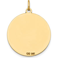 14K Yellow Gold Enamel Circular Engravable Disc Charm - Polished Finish by Oro Pregiato