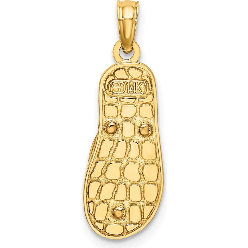 14K Yellow Gold Enamel Flip-Flop Charm with Anchor Design - 22.9mm Length by Oro Pregiato