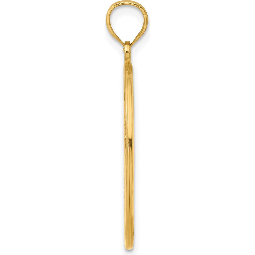 14K Yellow Gold Enamel Hummingbird and Floral Pendant Charm by Oro Pregiato