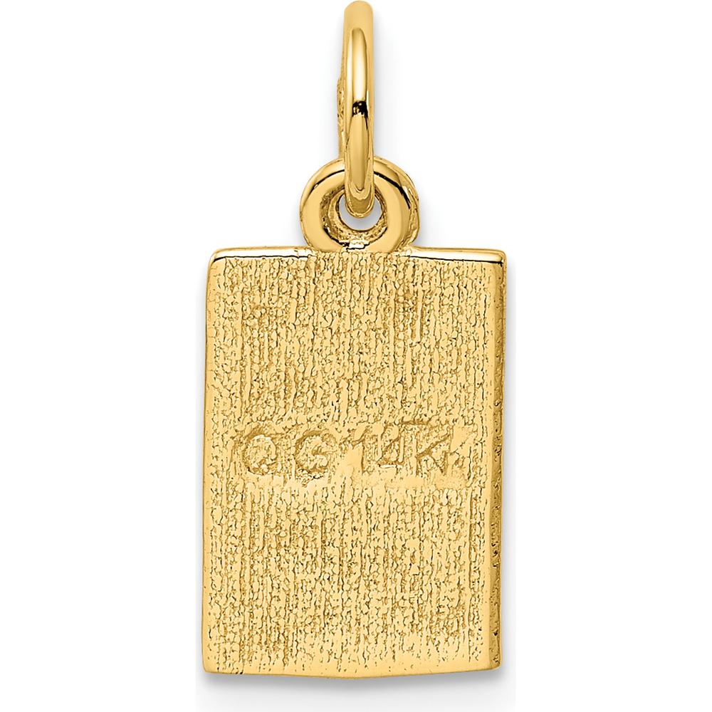14K Yellow Gold Enameled Ace of Spades Card Charm - 18mm Length by Oro Pregiato