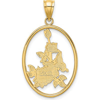 14K Yellow Gold Enameled Butterfly and Red Rose Pendant Charm with Multi-Colored Enamel Accents by Oro Pregiato