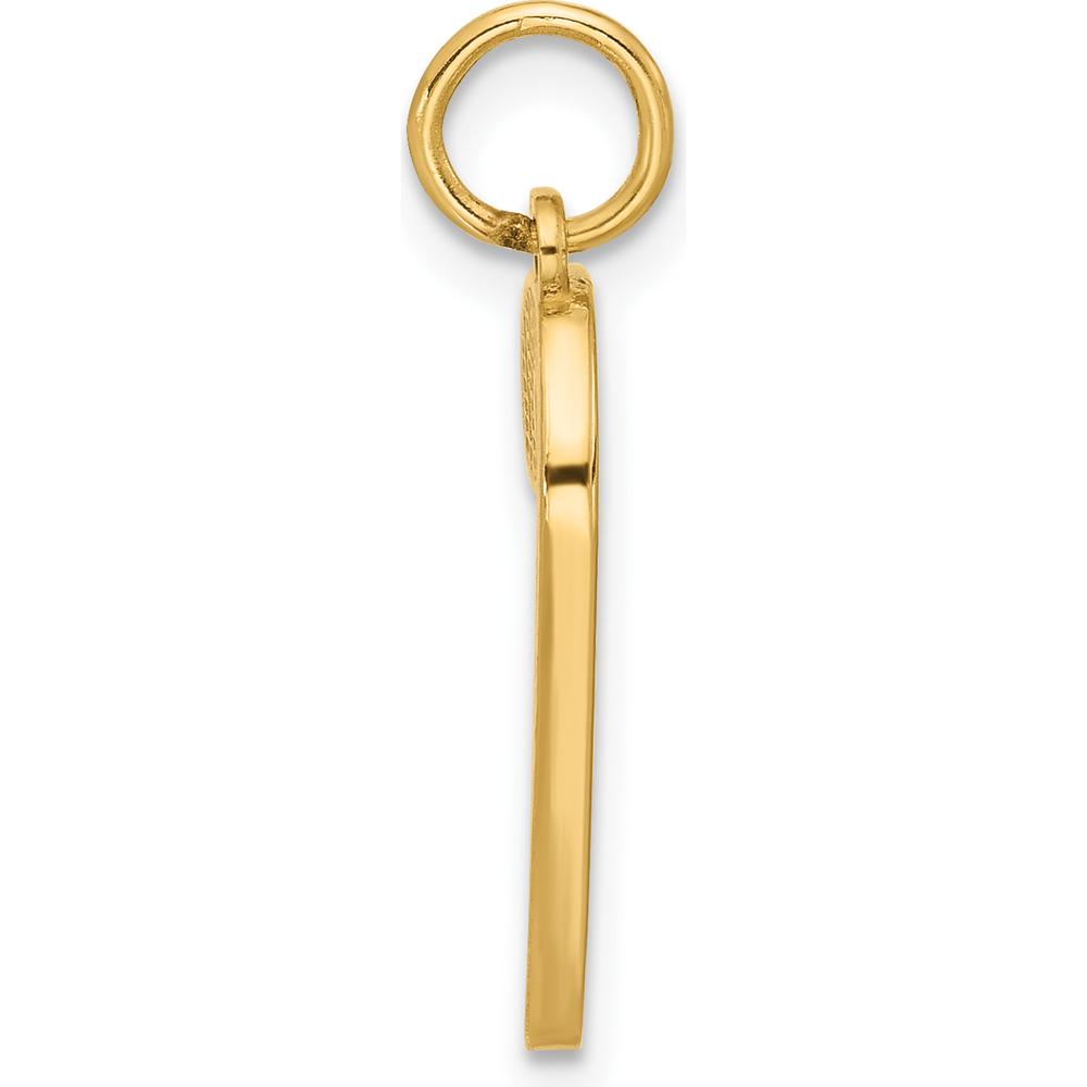 14K Yellow Gold Enameled Candy Cane Charm with Red and White Enamel Accents by Oro Pregiato