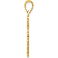 14K Yellow Gold Enameled Christmas Wreath Pendant with Bells - Holiday Charm by Oro Pregiato