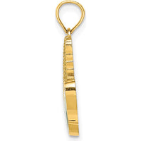 14K Yellow Gold Enameled Corn with Peeled Husk Pendant Charm - Textured Finish by Oro Pregiato