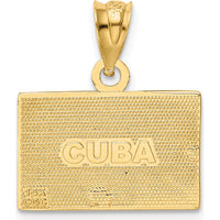 14K Yellow Gold Enameled Cuba Flag Pendant with Red, White, and Blue Enamel Accents by Oro Pregiato