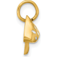 14K Yellow Gold Enameled Curvy Toadstool Charm Pendant by Oro Pregiato
