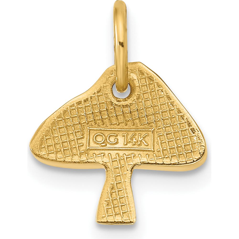 14K Yellow Gold Enameled Curvy Toadstool Charm Pendant by Oro Pregiato