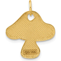 14K Yellow Gold Enameled Flat Toadstool Charm - Whimsical Nature-Inspired Pendant by Oro Pregiato