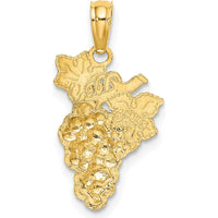 14K Yellow Gold Enameled Grape Charm with Green Enamel Accents - 16.5mm Length by Oro Pregiato