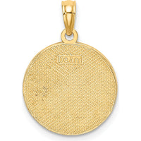14K Yellow Gold Enameled "Happy Holidays" Charm with Holly Design - Red Enamel, 14.9mm Round by Oro Pregiato