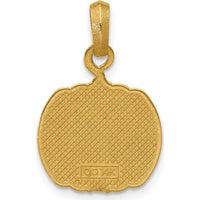 14K Yellow Gold Enameled Jack-o-Lantern Pendant - Fun Holiday Charm by Oro Pregiato