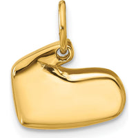 14K Yellow Gold Enameled Mitten Charm with Snowflake Design by Oro Pregiato