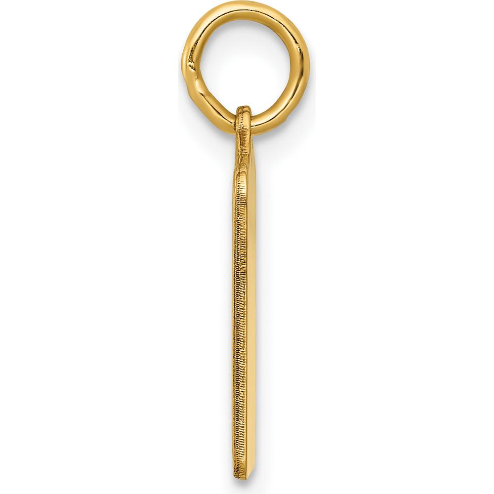 14K Yellow Gold Enameled Pink Birth Certificate Charm - Engravable Design