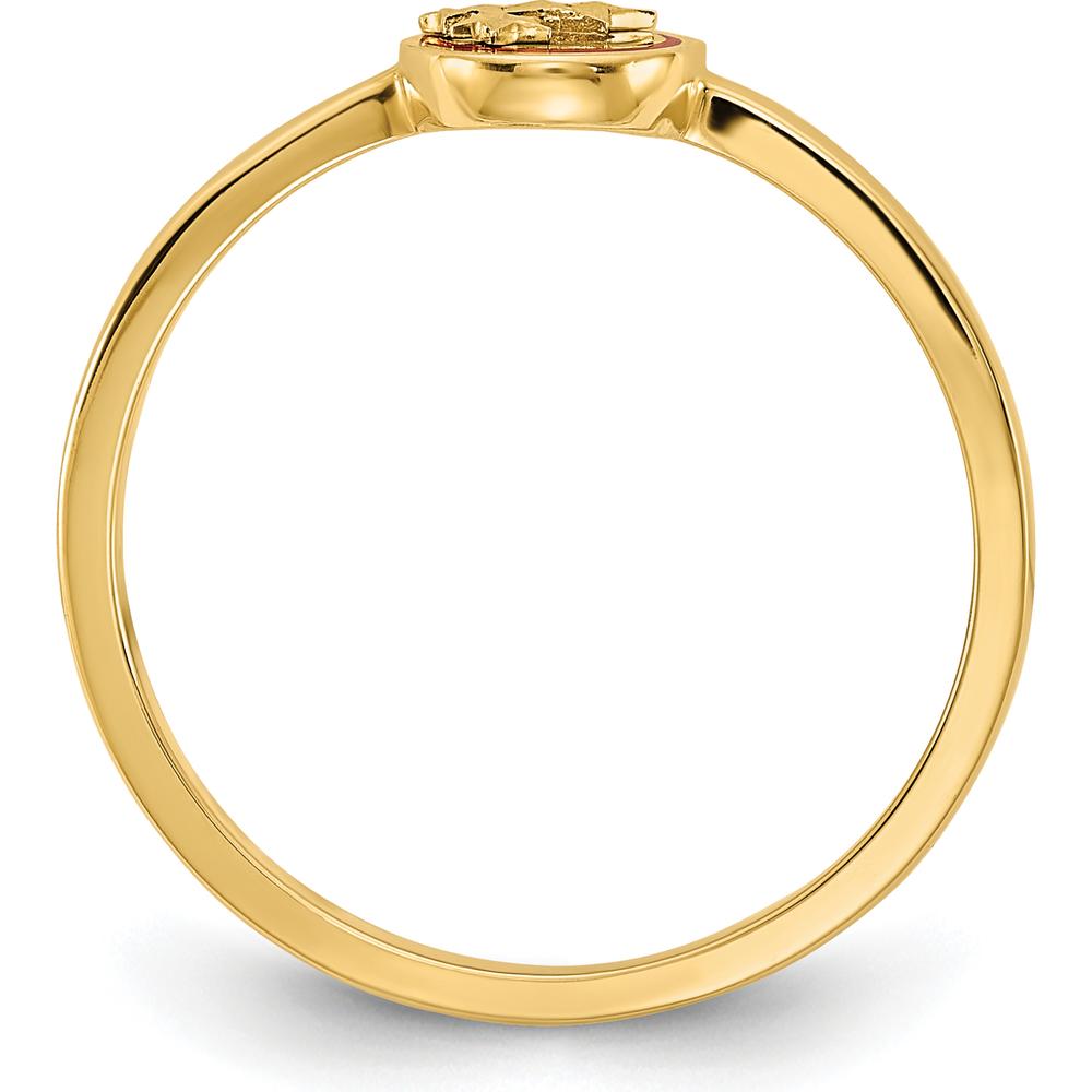 14K Yellow Gold Enameled Ring with Diamond-Cut Stars and Enamel Accents by 0
