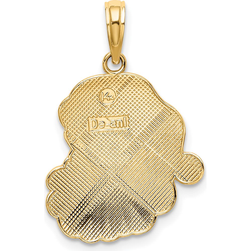 14K Yellow Gold Enameled Santa Face Charm - Festive Holiday Pendant by Oro Pregiato