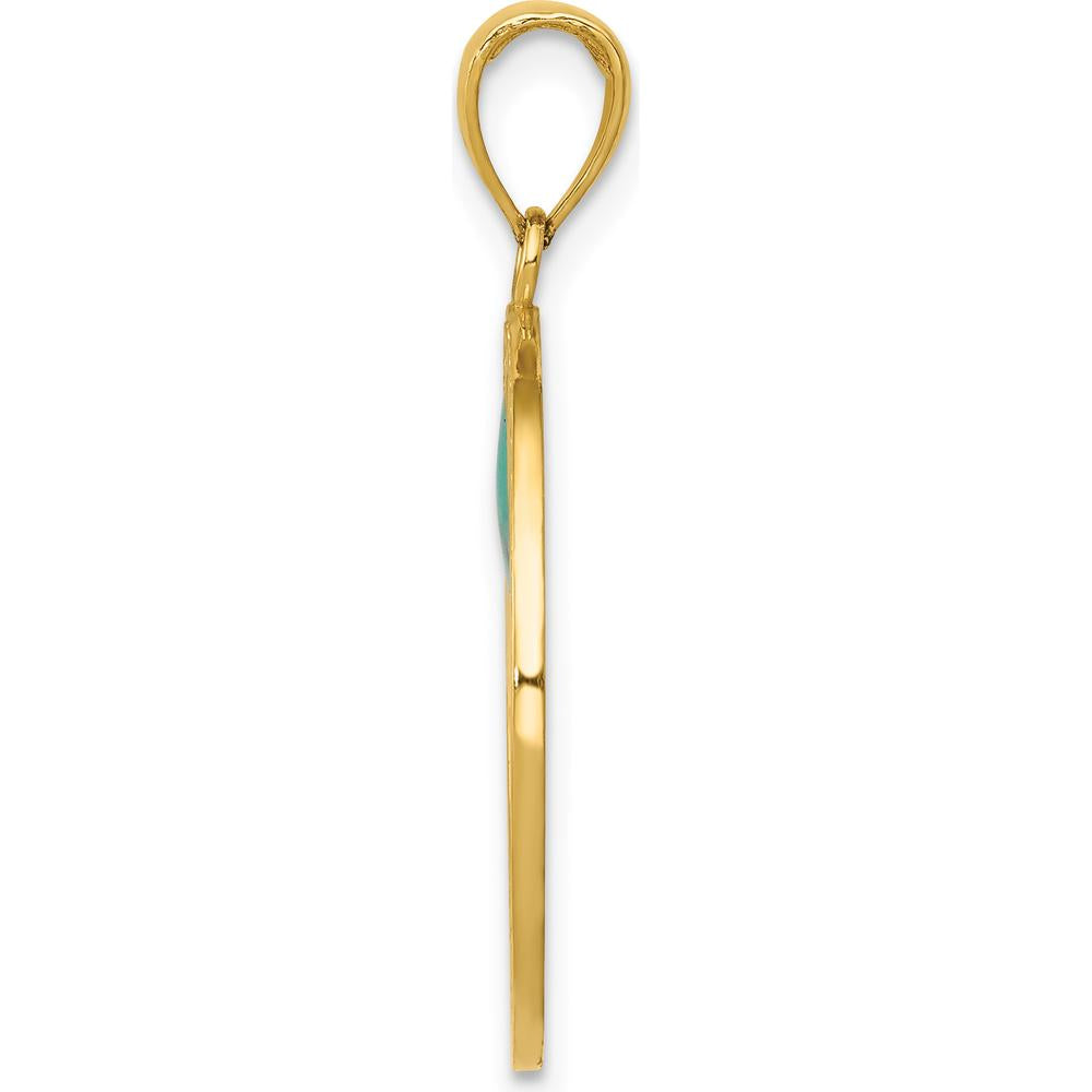 14K Yellow Gold Enameled Tree of Life Pendant with Vibrant Enamel Accents by Oro Pregiato