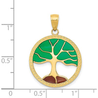 14K Yellow Gold Enameled Tree of Life Pendant with Vibrant Enamel Accents by Oro Pregiato