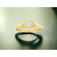 14K Yellow Gold Engagement Ring with Marquise Cut Diamond and Milgrain Detail - 0.25 Carat Diamond Weight - Royal Jewelry