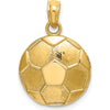 14K Yellow Gold Engravable 2D Soccer Ball Charm with Polished Finish by Oro Pregiato