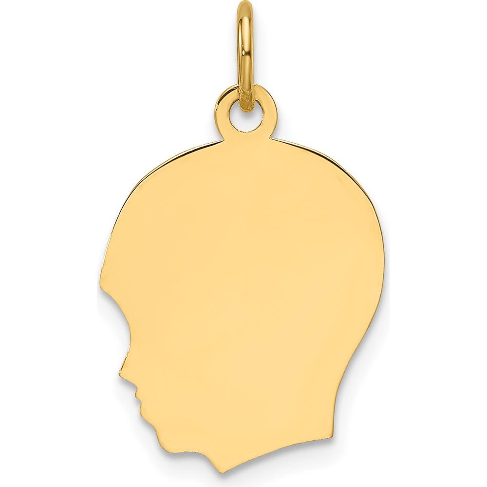 14K Yellow Gold Engravable Boy Head Charm Pendant - Personalized Keepsake Jewelry by Oro Pregiato