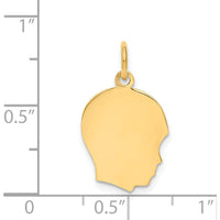14K Yellow Gold Engravable Boy Head Charm - Personalized Pendant by Oro Pregiato