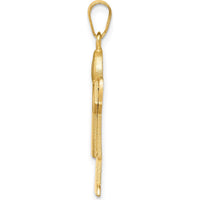 14K Yellow Gold Engravable Boy with Hat Motif Charm Pendant - 30mm by Oro Pregiato