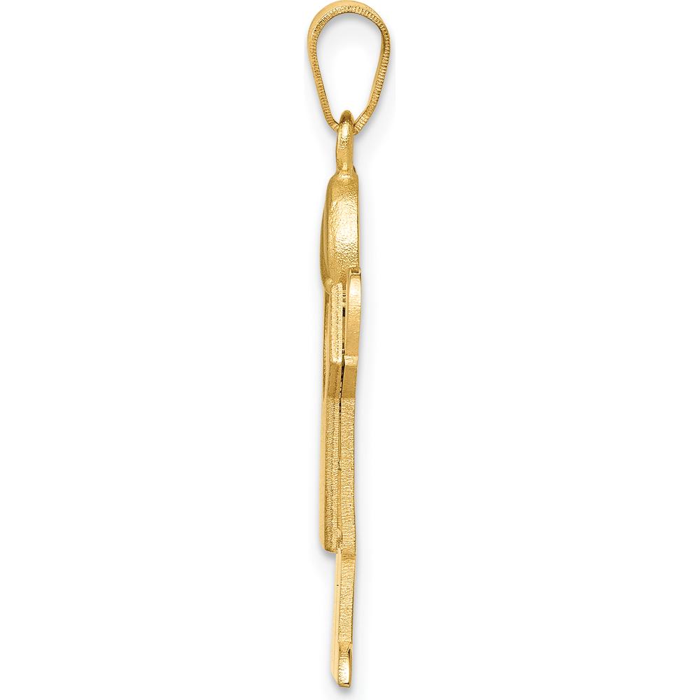 14K Yellow Gold Engravable Boy with Hat Motif Charm Pendant - 30mm by Oro Pregiato