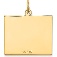 14K Yellow Gold Engravable Calendar Pendant - 26mm in Length by Oro Pregiato