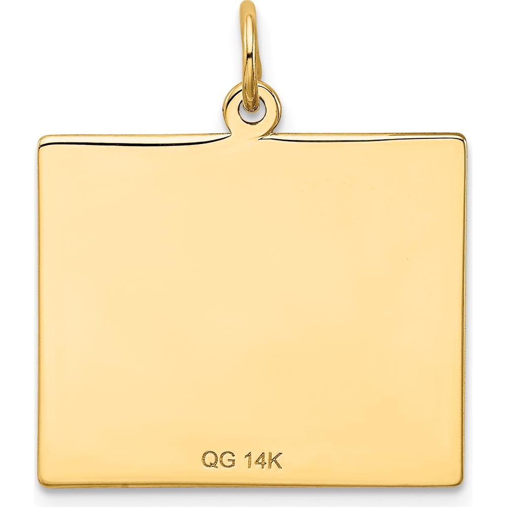 14K Yellow Gold Engravable Calendar Pendant - 26mm in Length by Oro Pregiato