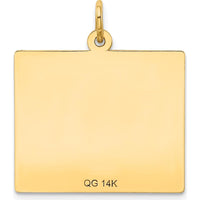 14K Yellow Gold Engravable Calendar Pendant - 26mm x 22mm by Oro Pregiato