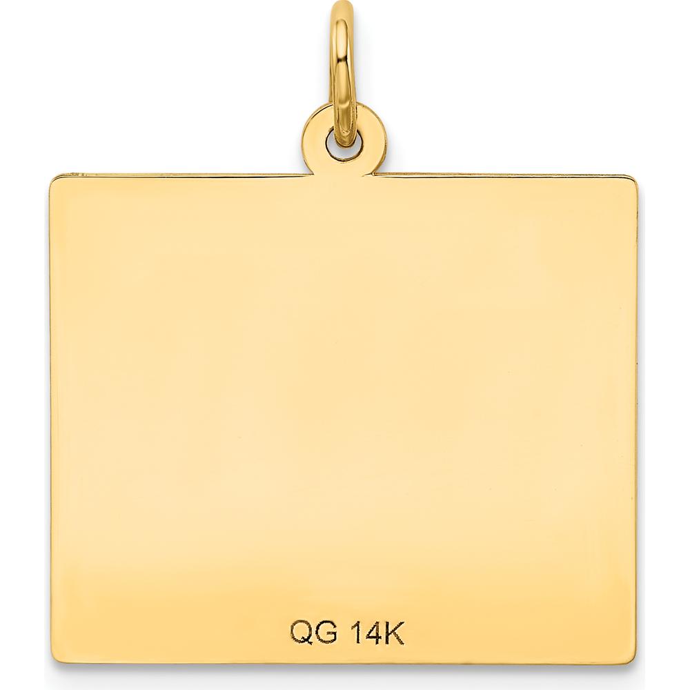 14K Yellow Gold Engravable Calendar Pendant - 26mm x 22mm by Oro Pregiato