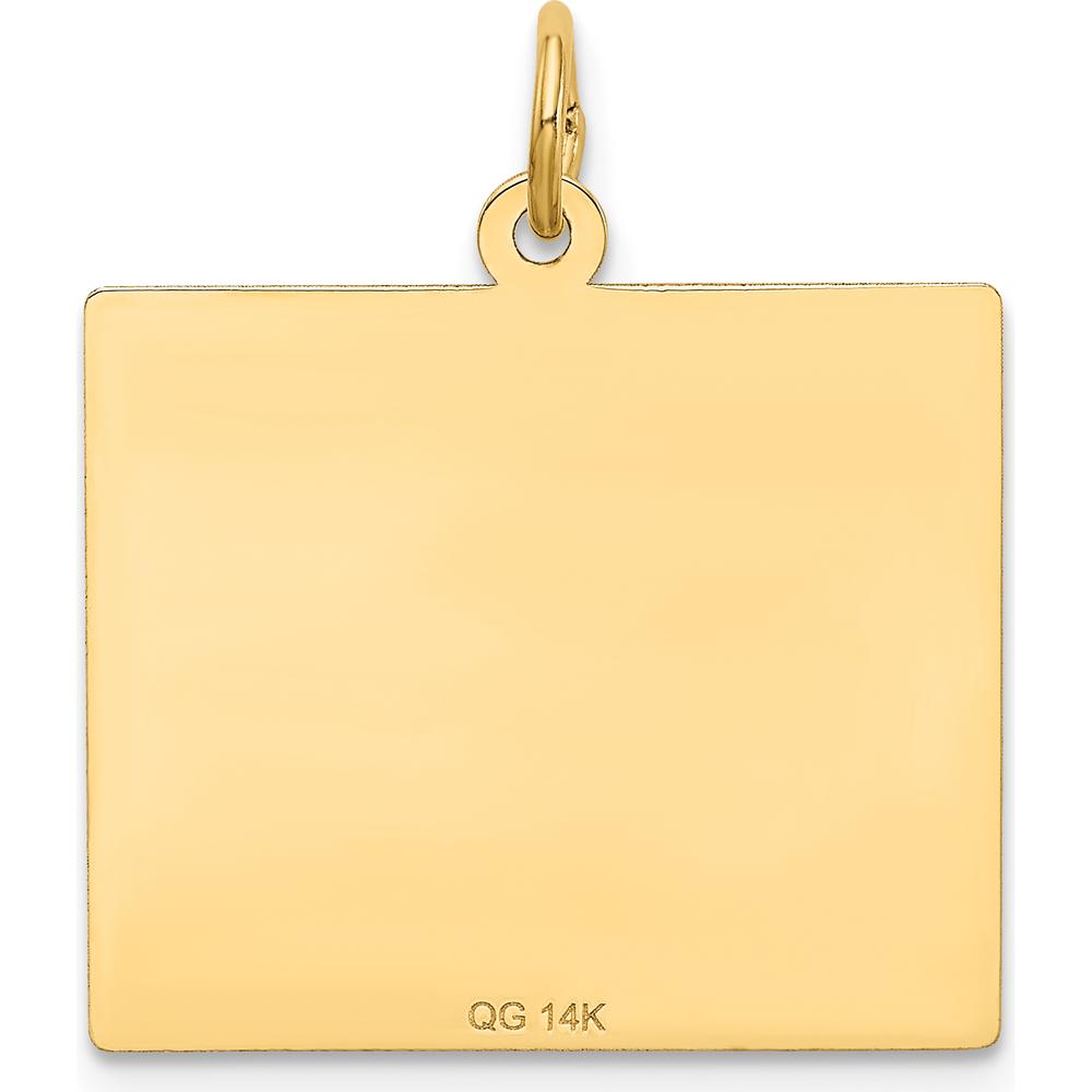 14K Yellow Gold Engravable Calendar Pendant - 26mm x 22mm by Oro Pregiato
