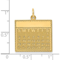 14K Yellow Gold Engravable Calendar Pendant - 26mm x 22mm by Oro Pregiato