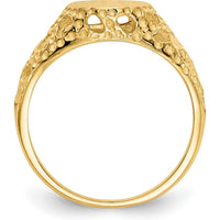 14K Yellow Gold Engravable Child's Fancy Signet Ring - Customizable Keepsake for Kids by 0