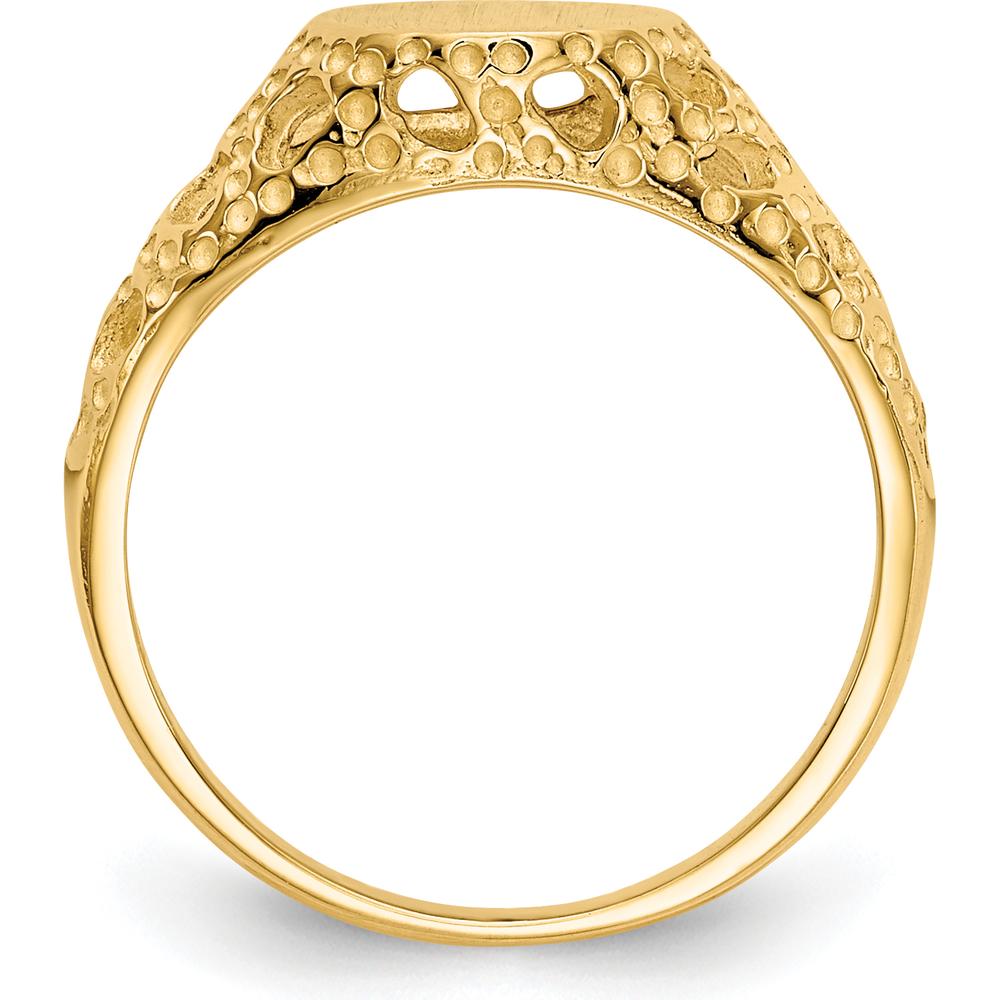 14K Yellow Gold Engravable Child's Fancy Signet Ring - Customizable Keepsake for Kids by 0