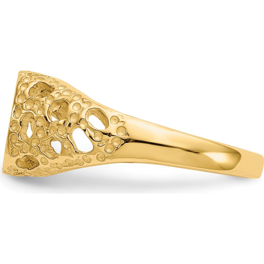 14K Yellow Gold Engravable Child's Fancy Signet Ring - Customizable Keepsake for Kids by 0