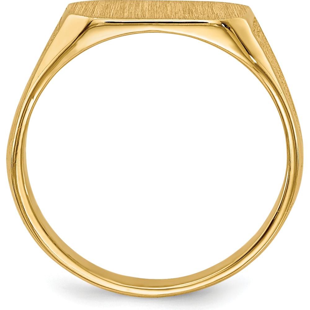 14K Yellow Gold Engravable Child's Signet Ring with Satin Finish - 8.5x5.0mm by 0
