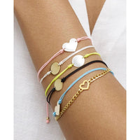 14K Yellow Gold Engravable Circle Black Cord Friendship Bracelet - 9.25" Adjustable by Orozza Fine Jewelry