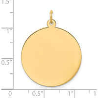 14K Yellow Gold Engravable Circular Disc Charm - 25mm by Oro Pregiato
