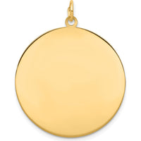 14K Yellow Gold Engravable Circular Disc Charm - 32mm Length by Oro Pregiato