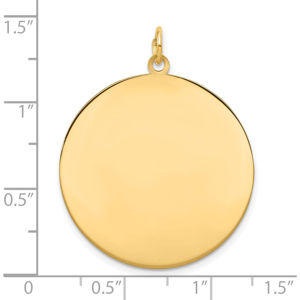 14K Yellow Gold Engravable Circular Disc Charm - 32mm Length by Oro Pregiato
