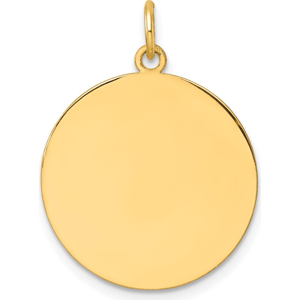 14K Yellow Gold Engravable Circular Disc Charm - Simple and Elegant Personalization Option by Oro Pregiato