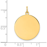 14K Yellow Gold Engravable Circular Disc Charm - Simple and Elegant Personalization Option by Oro Pregiato