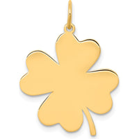 14K Yellow Gold Engravable Clover Disc Charm - Personalized Jewelry by Oro Pregiato